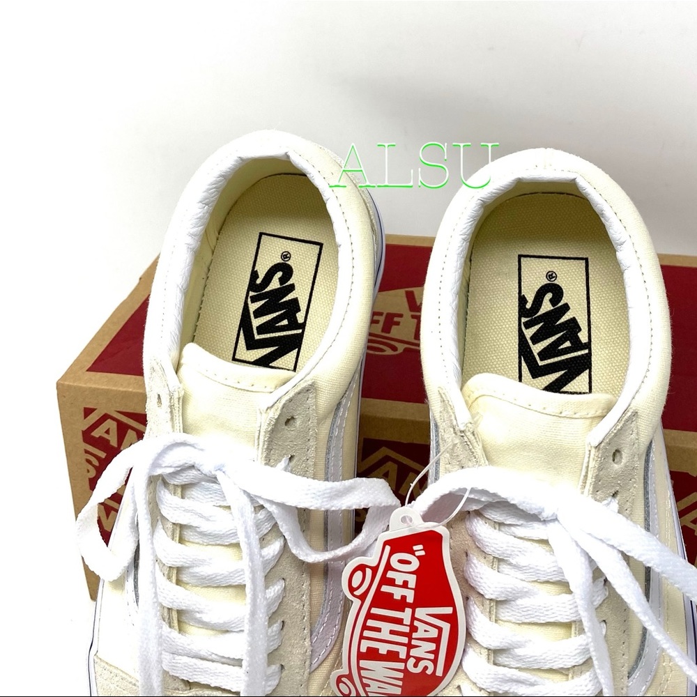 💖MEGA SALE💖VANS Old Skool Classic Suede Canvas White Women’s s VN0A4U3BFRL - Picture 7 of 11